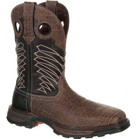 Durango Men's Waterproof Western Work Boot, 10 M, Steel Toe, 11 in H, Chocolate Safari/Elephant Black DDB0176